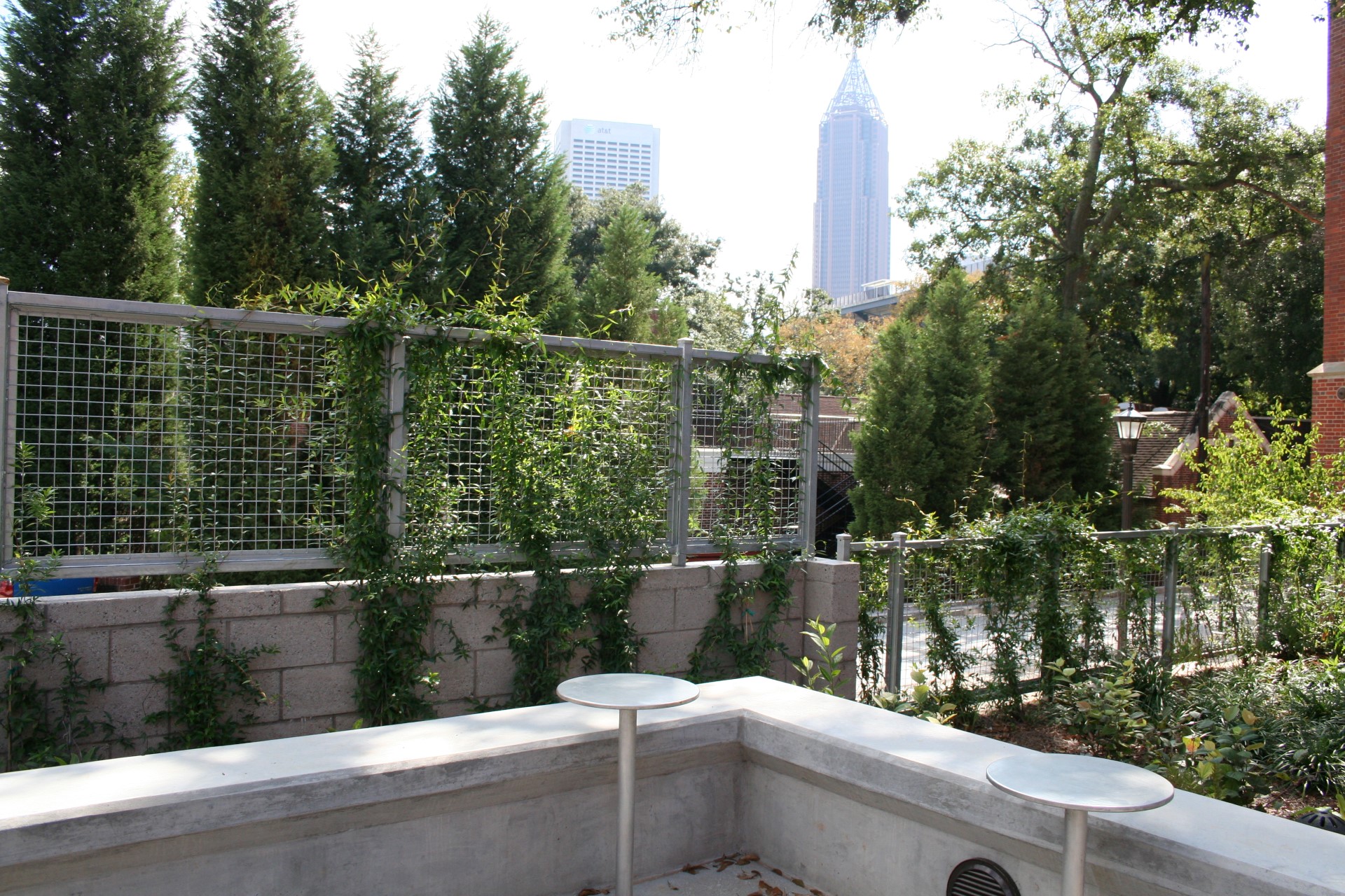 Georgia Tech Old Civil Engineering Building seating and vegetative screen