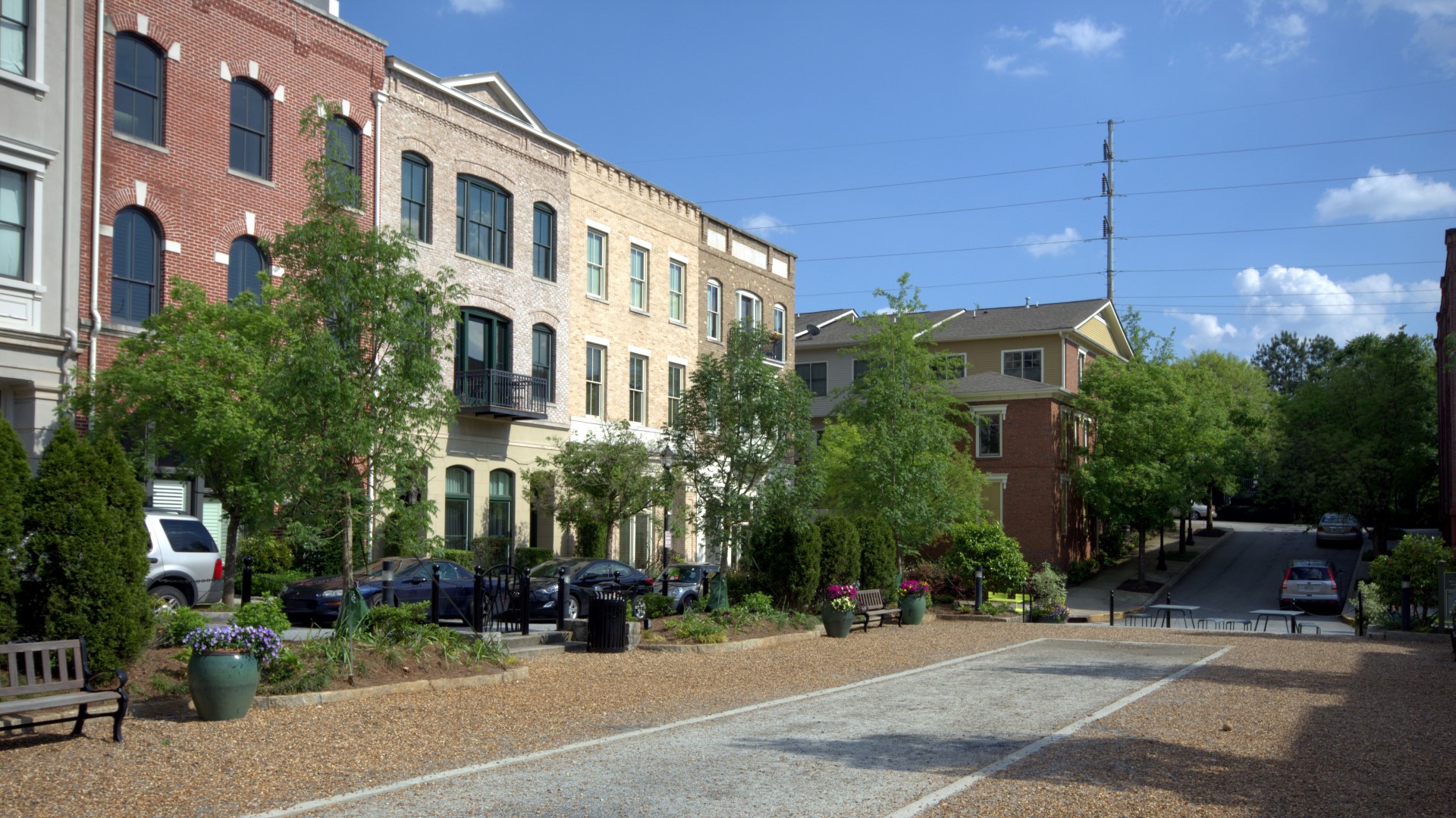 Glenwood Park a new urbanism Sustainable Community by TSW - the town square bocce court.