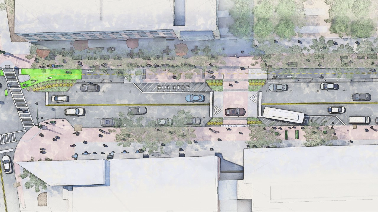 5th Street Complete Street - Midblock crossing between Williams and Spring Street