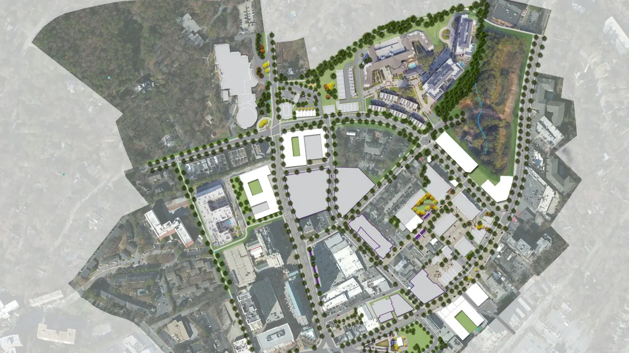 BUCKHEAD REdeFINED, Computer rendering of the overall Plan, by TSW Planning, Atlanta