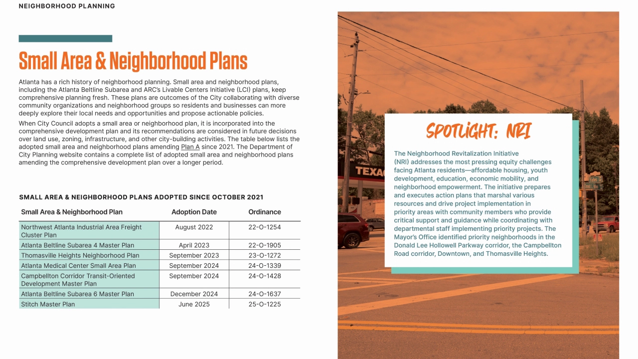 Plan A - Atlanta's Comprehensive Development Plan by the planning studio at TSW, Atlanta, Small Area & Neighborhood Plans