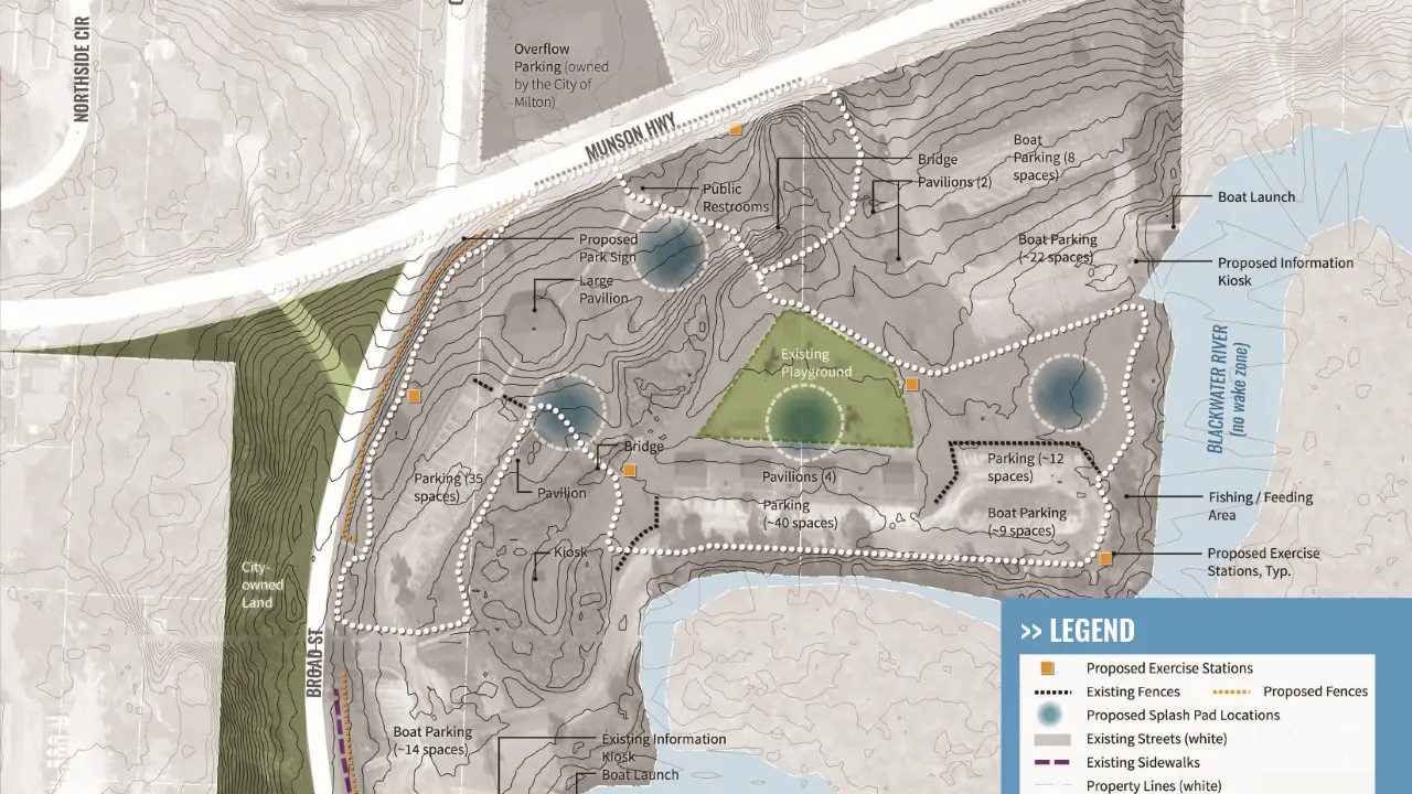 Carpenter’s Riverfront Park Master Plan by TSW, Atlanta - Topographic Study Map