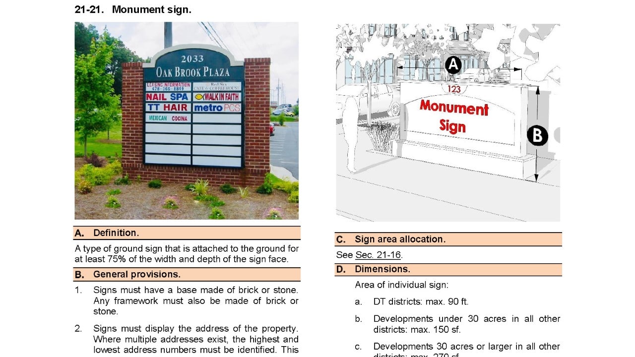 City of Tucker Sign Ordinance - TSW Planning Architecture Landscape Architecture, Atlanta