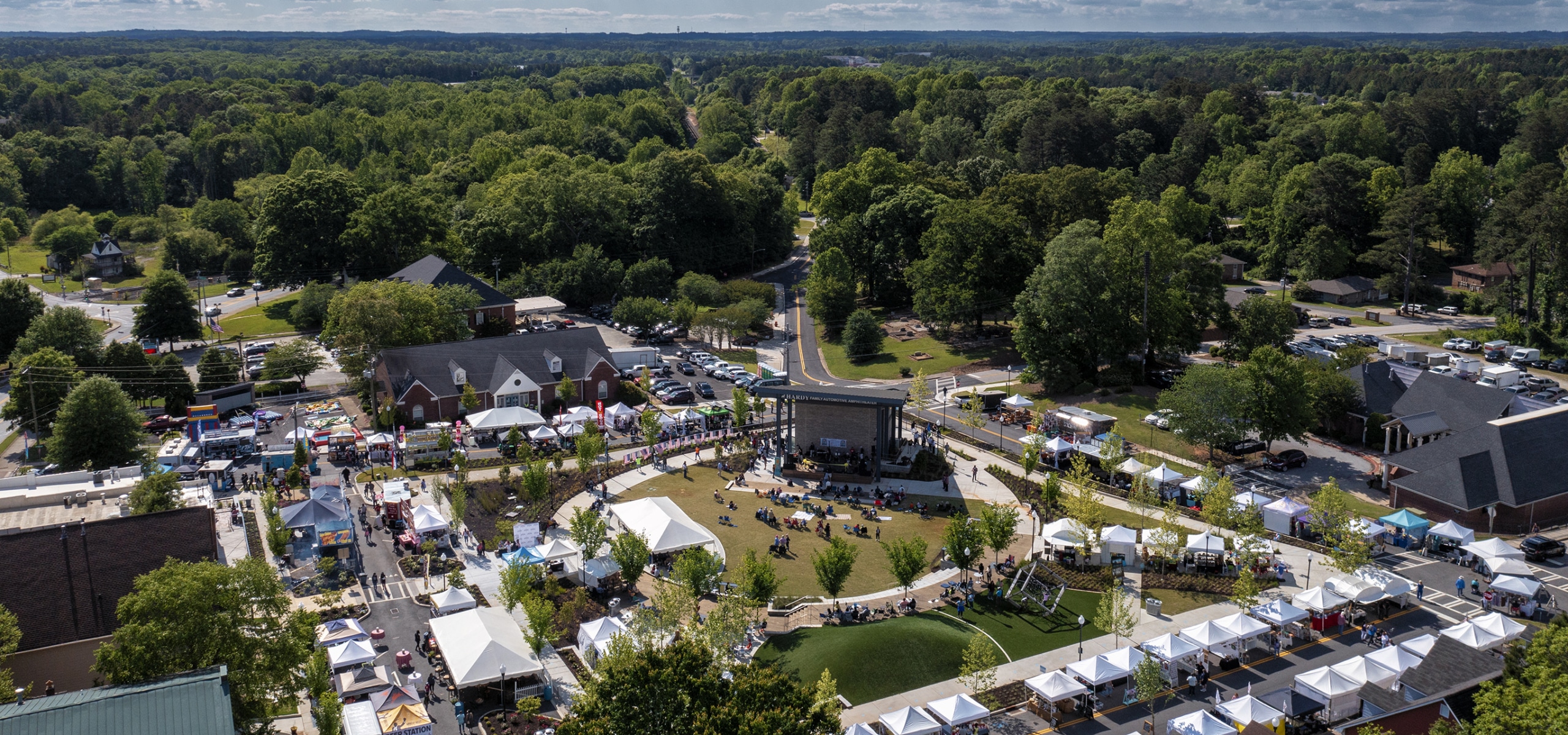 Powder Springs Town Green Grand Opening Powder Springs Town Green Grand Opening as seen from above. Drone shot by David Lintott, May 2021