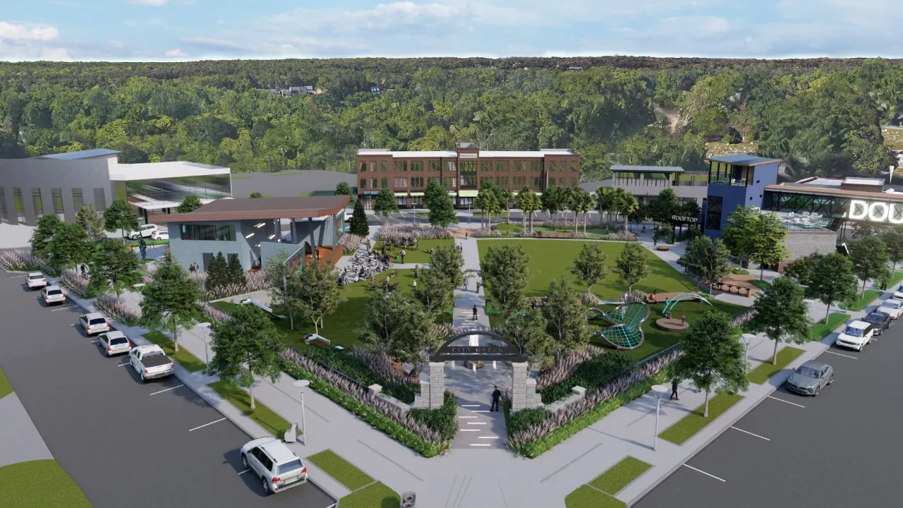 Douglasville Downtown Greenspace and amphitheater flex lawn by TSW, Atlanta