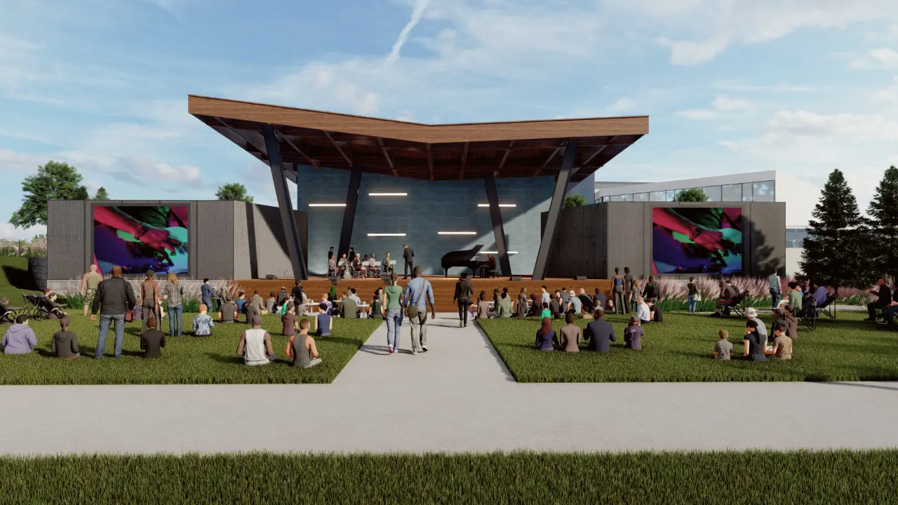 Douglasville Downtown Greenspace and amphitheater flex lawn by TSW, Atlanta