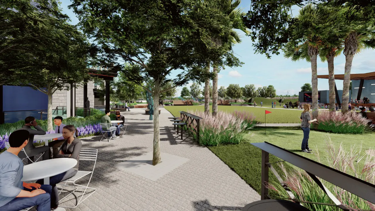 Douglasville Downtown Greenspace and amphitheater flex lawn by TSW, Atlanta
