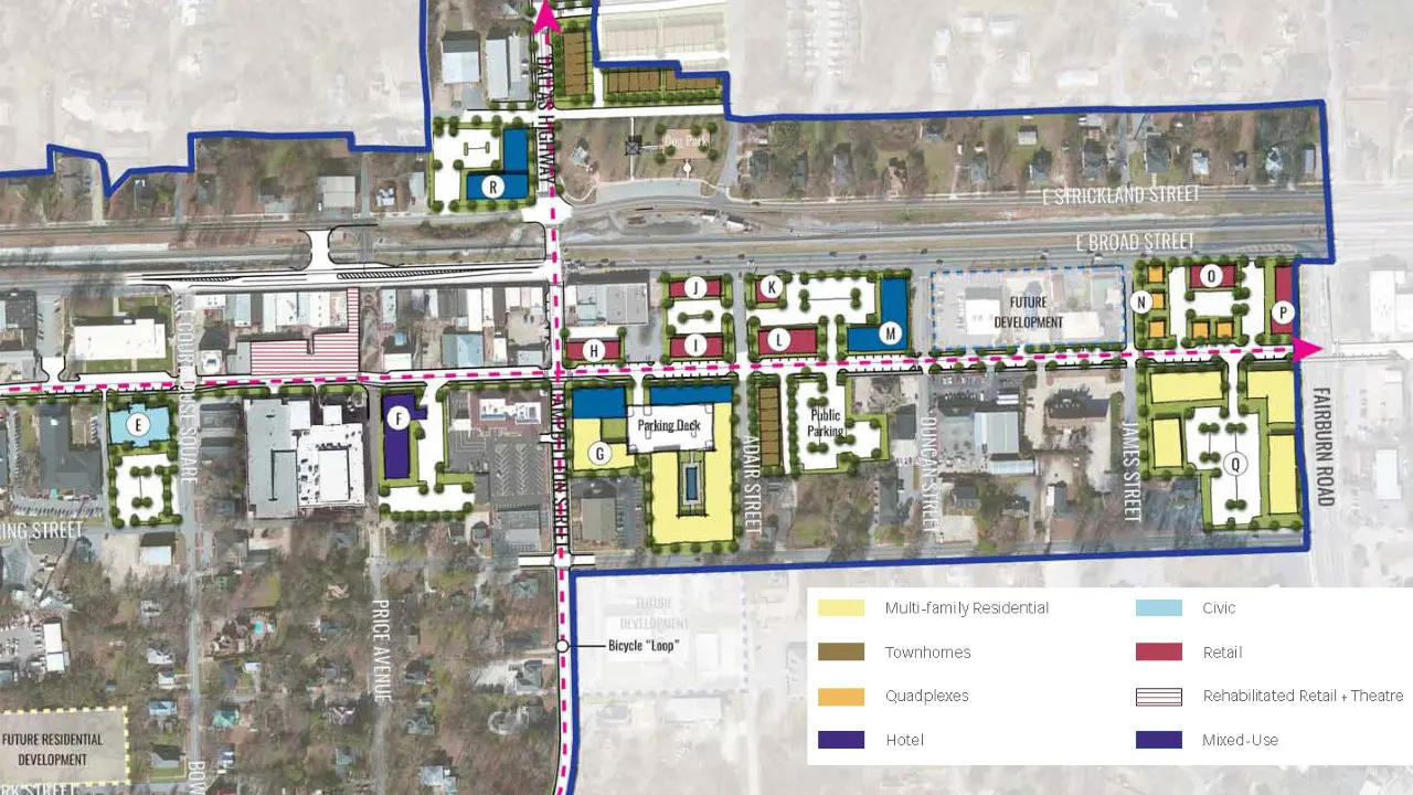 Strategic Plan by TSW, Atlanta 3D rendering of master plan