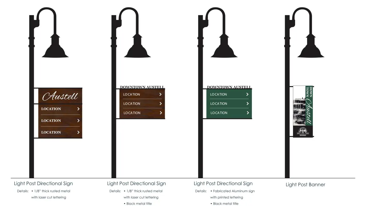 Downtown Austell Signage & Wayfinding by TSW, Atlanta