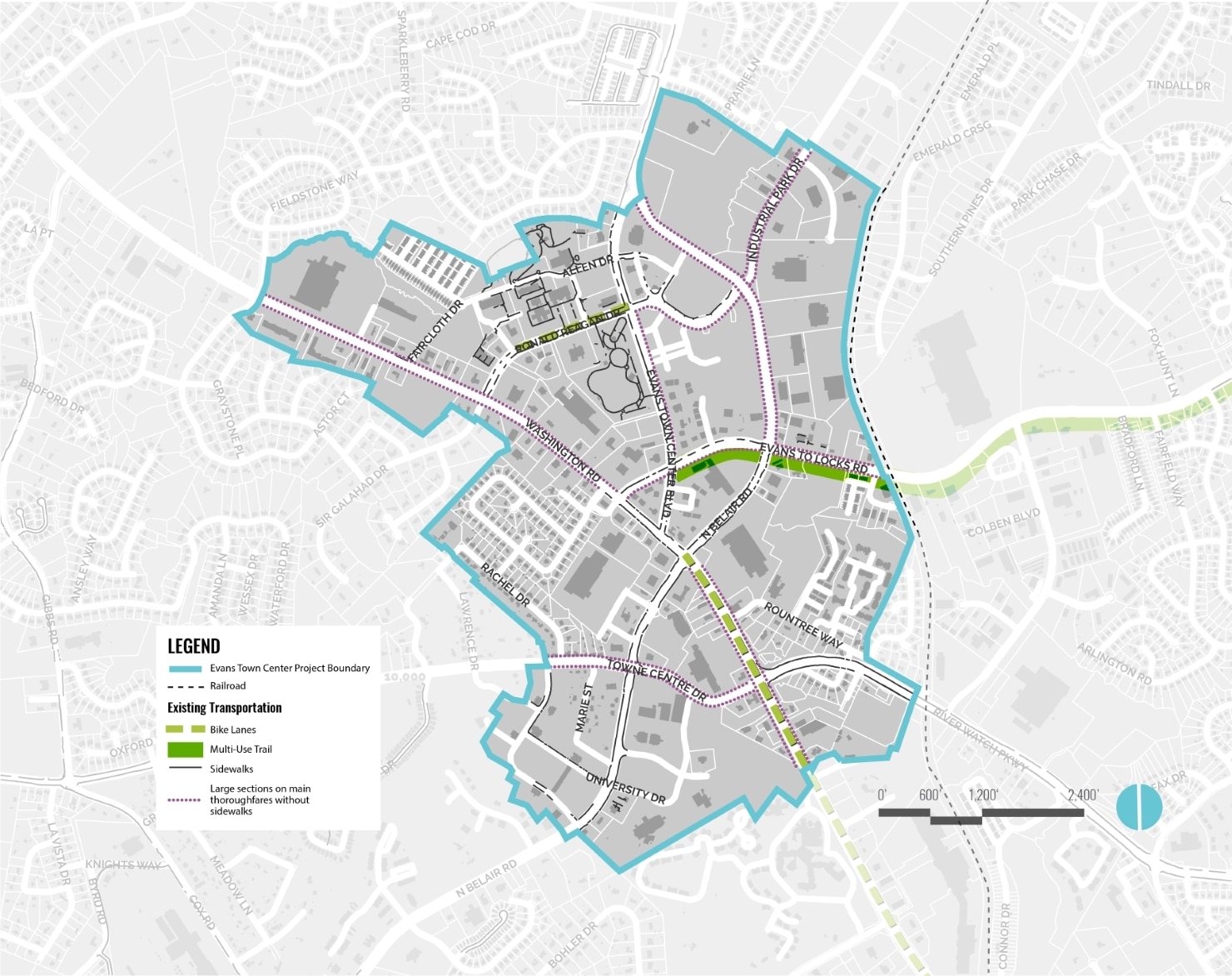 Evans Town Center Urban Design Plan - TSW Planning Architecture Landscape Architecture, Atlanta