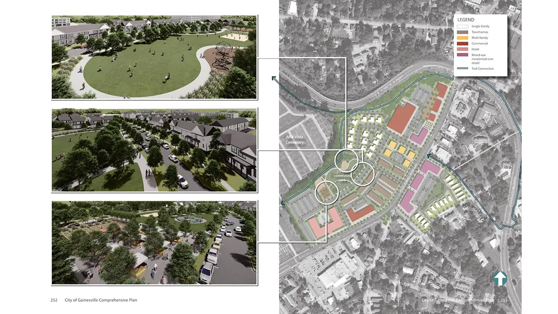 Gainesville Comprehensive Plan by TSW Atlanta - Master Plan and 3D Renderings