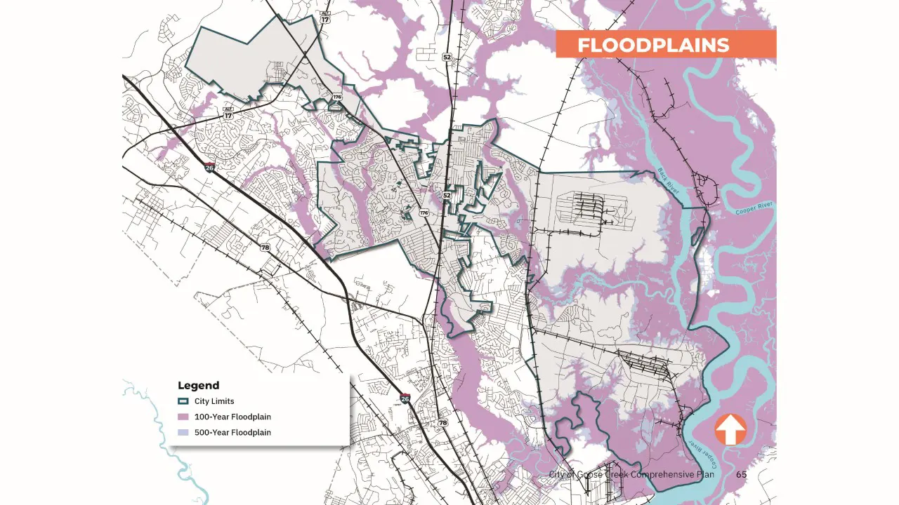 Goose Creek 2030 Comprehensive Plan Charleston South Carolina by TSW Atlanta - Floodplains Map
