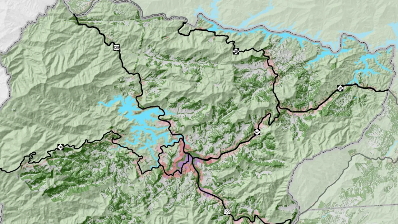 Graham County Comprehensive Plan by TSW, Atlanta - topographic relief project site map