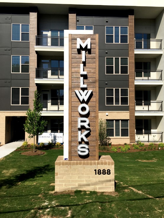 Millworks Signage by TSW's Landscape Architecture Studio - Atlanta Georgia