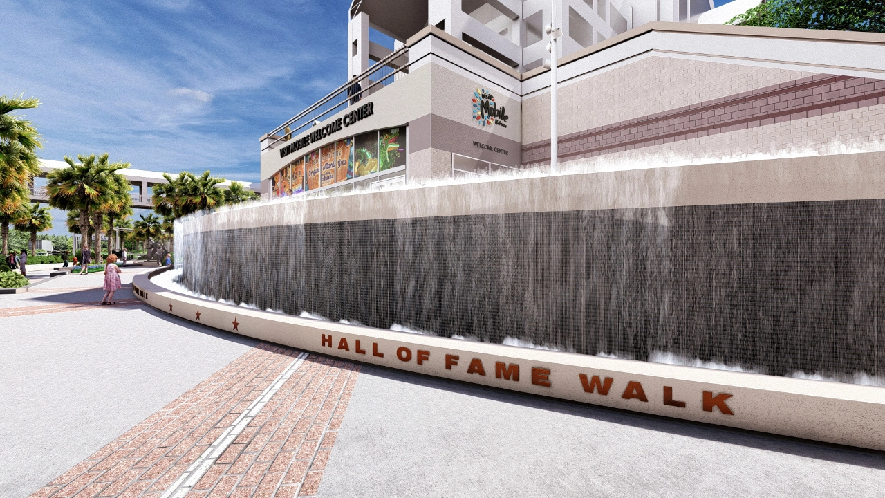 Mobile Hall of Fame Walk by the Landscape Architecture Studio at TSW Design, Atlanta Georgia 
