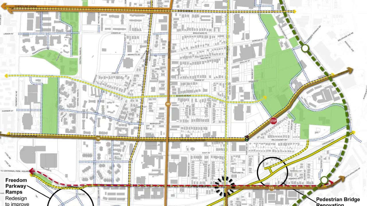 Old Fourth Ward Master Plan Neighborhood Atlanta - By TSW, Atlanta - roadway improvements Master Plan Graphic