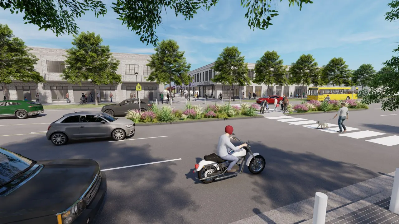 One Chamblee Comprehensive Plan by TSW, Atlanta - 3D Rendering/Visualization depicting the future pedestrian crossing