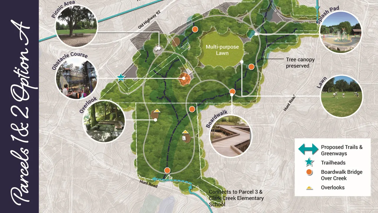 SW Cherokee County Parks & Trails Plan by TSW, Atlanta - Proposed Site Plan for one of the Parks