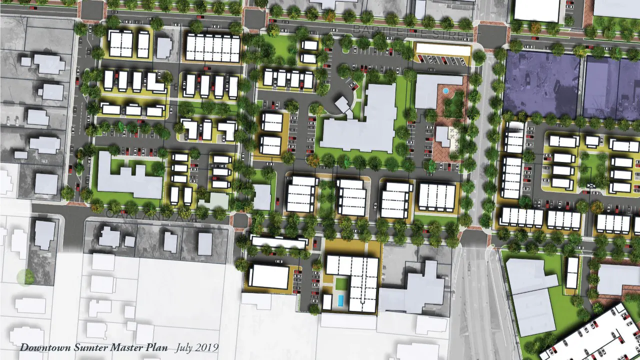 by TSW, Atlanta - Computer Plan Rendering showing a townhome, single-family development