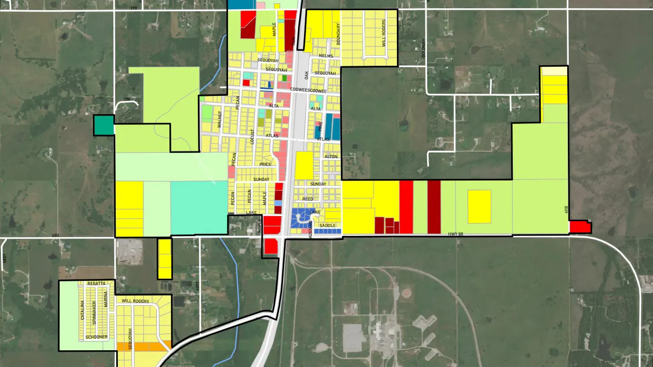 Town of Oologah Oklahoma Master Plan By TSW, Tulsa - Land Use Map