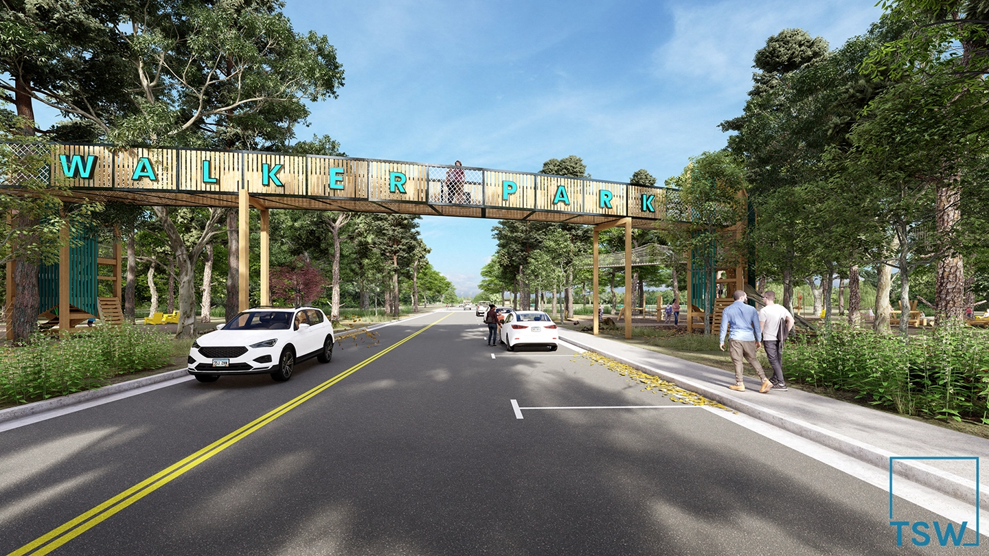 Walker Park_Adventure Zone 2 copy Walker Park Rendering Pedestrian Bridge