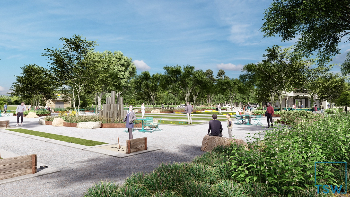 Walker Park_Game Zone 2 smaller Walker Park Rendering Gathering Area
